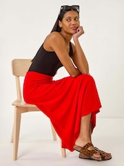 Roman Red A-Line Pull On Stretch Skirt - Image 1 of 5