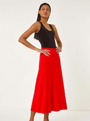 Roman Red A-Line Pull On Stretch Skirt - Image 2 of 5