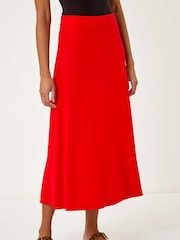 Roman Red A-Line Pull On Stretch Skirt - Image 4 of 5