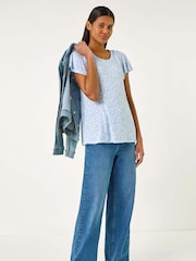 Roman Blue Angel Frill Sleeve T-Shirt - Image 2 of 5