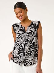 Roman Leaf Print Lace Detail Vest - Bild 2 von 5