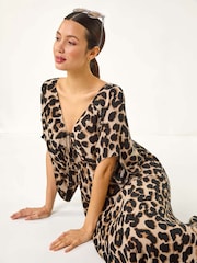 Roman Animal Print Boho Midi Dress - Imagen 1 de 5