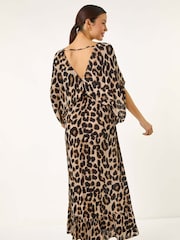 Roman Animal Print Boho Midi Dress - Imagen 3 de 5