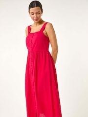 Roman Pink Seer Sucker 100% Cotton Sundress - Image 2 of 5
