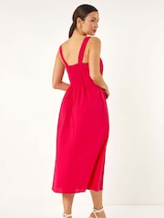 Roman Pink Seer Sucker 100% Cotton Sundress - Image 3 of 5