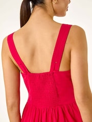Roman Pink Seer Sucker 100% Cotton Sundress - Image 5 of 5