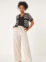 Roman Black Petite Chevron Open cardigan - Image 1 of 5