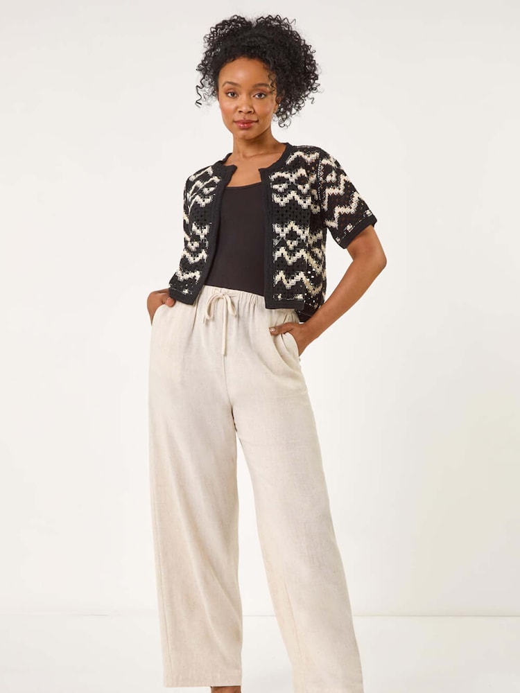 Roman Black Petite Chevron Open cardigan - Image 1 of 5
