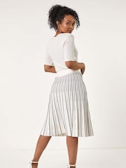 Roman White Petite Petite Wrap Knitted Dress - Image 3 of 5