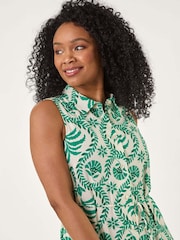 Roman Green Petite Printed Godet Detail Dress - Image 4 of 5