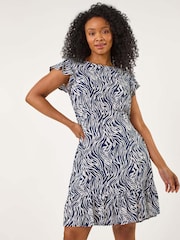 Roman Petite Zebra Print Frill Dress - صورة 1 من 5