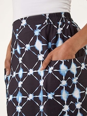 Roman Blue Petite Geometric Midi Skirt - Image 5 of 5