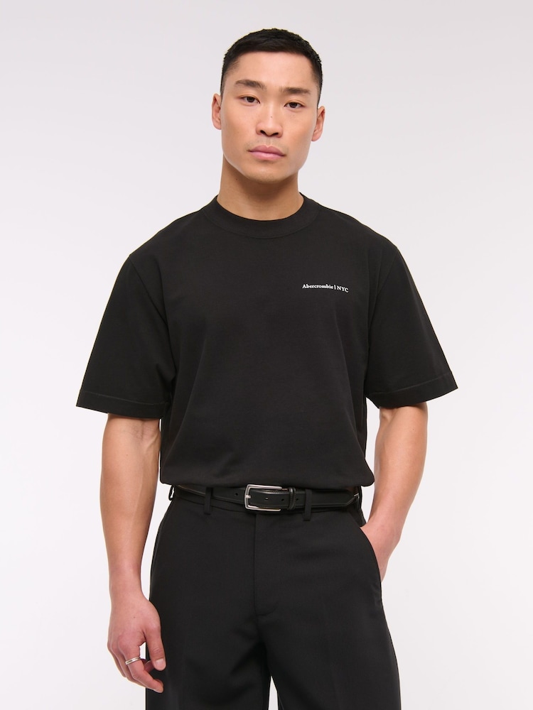 Negro - Abercrombie & Fitch Chest Logo Short Sleeve T-Shirt - Imagen 1 de 5