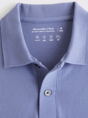 Abercrombie & Fitch Blue Logo Textured Polo Shirt - Image 2 of 2