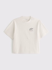 Abercrombie & Fitch Back Print Short Sleeve 100% Cotton White T-Shirt - Изображение 6 из 7