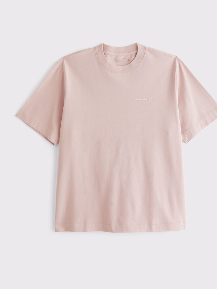 Rosa - Abercrombie & Fitch Chest Logo Short Sleeve T-Shirt - Imagen 1 de 1