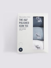 Abercrombie & Fitch Blue Short Sleeve 100% Cotton T-Shirts 3 Pack - Image 2 of 2