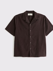 Abercrombie & Fitch Short Sleeve Linen Brown Shirt - Image 1 of 1