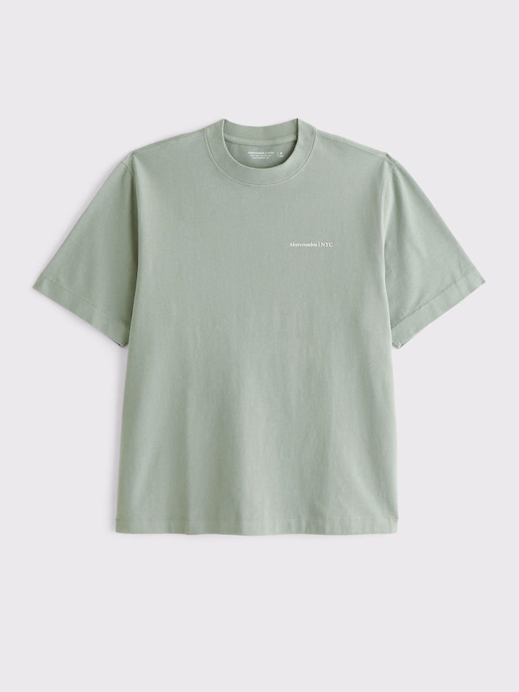 Verde - Abercrombie & Fitch Chest Logo Short Sleeve T-Shirt - Imagen 1 de 1