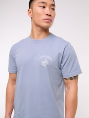 Abercrombie & Fitch Blue Back Print Short Sleeve 100% Cotton T-Shirt - Image 4 of 7