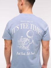 Abercrombie & Fitch Blue Back Print Short Sleeve 100% Cotton T-Shirt - Image 5 of 7
