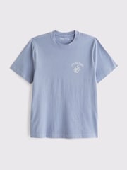 Abercrombie & Fitch Blue Back Print Short Sleeve 100% Cotton T-Shirt - Image 6 of 7