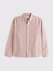 Abercrombie & Fitch красная рубашка из 100% льна с длинными рукавами - Изображение 6 из 6