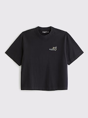 Abercrombie & Fitch Back Print Short Sleeve 100% Cotton Black T-Shirt - Image 1 of 2