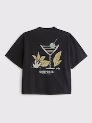 Abercrombie & Fitch Back Print Short Sleeve 100% Cotton Black T-Shirt - Image 2 of 2