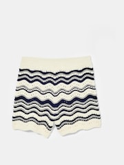 Mint Velvet White Striped Knit 100% Cotton Shorts - Image 5 of 7
