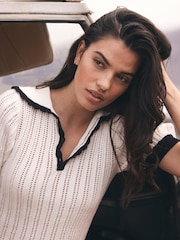 Mint Velvet White 100% Cotton Textured Top - Image 4 of 8