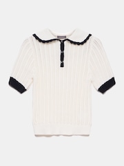 Mint Velvet White 100% Cotton Textured Top - Image 7 of 8