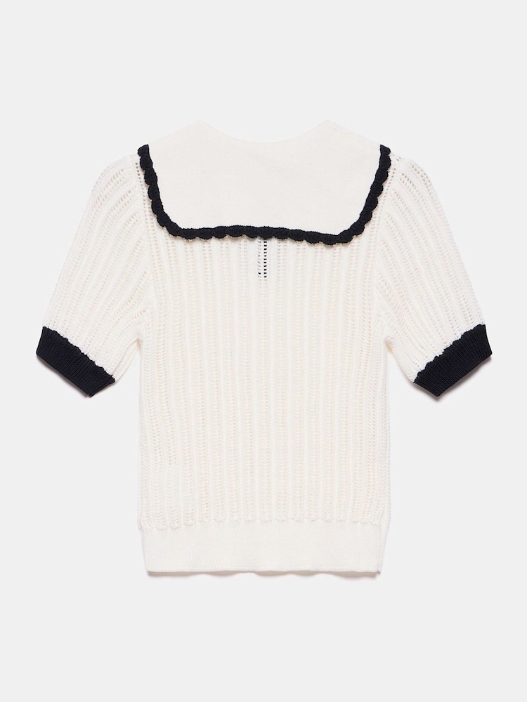 Mint Velvet White 100% Cotton Textured Top - Image 8 of 8