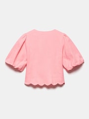 Mint Velvet Pink Linen Scallop Tie Front Top - Image 8 of 8