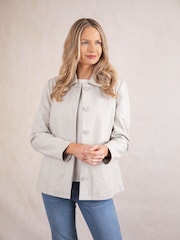 Lakeland Leather PARCHMENT Mawbray Collared Button Down Jacket - Image 7 of 9