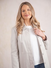 Lakeland Leather PARCHMENT Mawbray Collared Button Down Jacket - Image 8 of 9