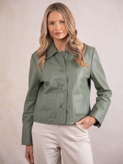 Lakeland Leather Green Kendal Collared Jacket - Image 1 of 9