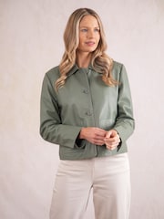 Lakeland Leather Green Kendal Collared Jacket - Image 9 of 9