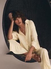 Mint Velvet Yellow 100% Linen Shirt - Image 1 of 8