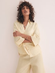 Mint Velvet Yellow 100% Linen Shirt - Image 2 of 8