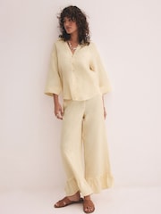 Mint Velvet Yellow 100% Linen Shirt - Image 4 of 8