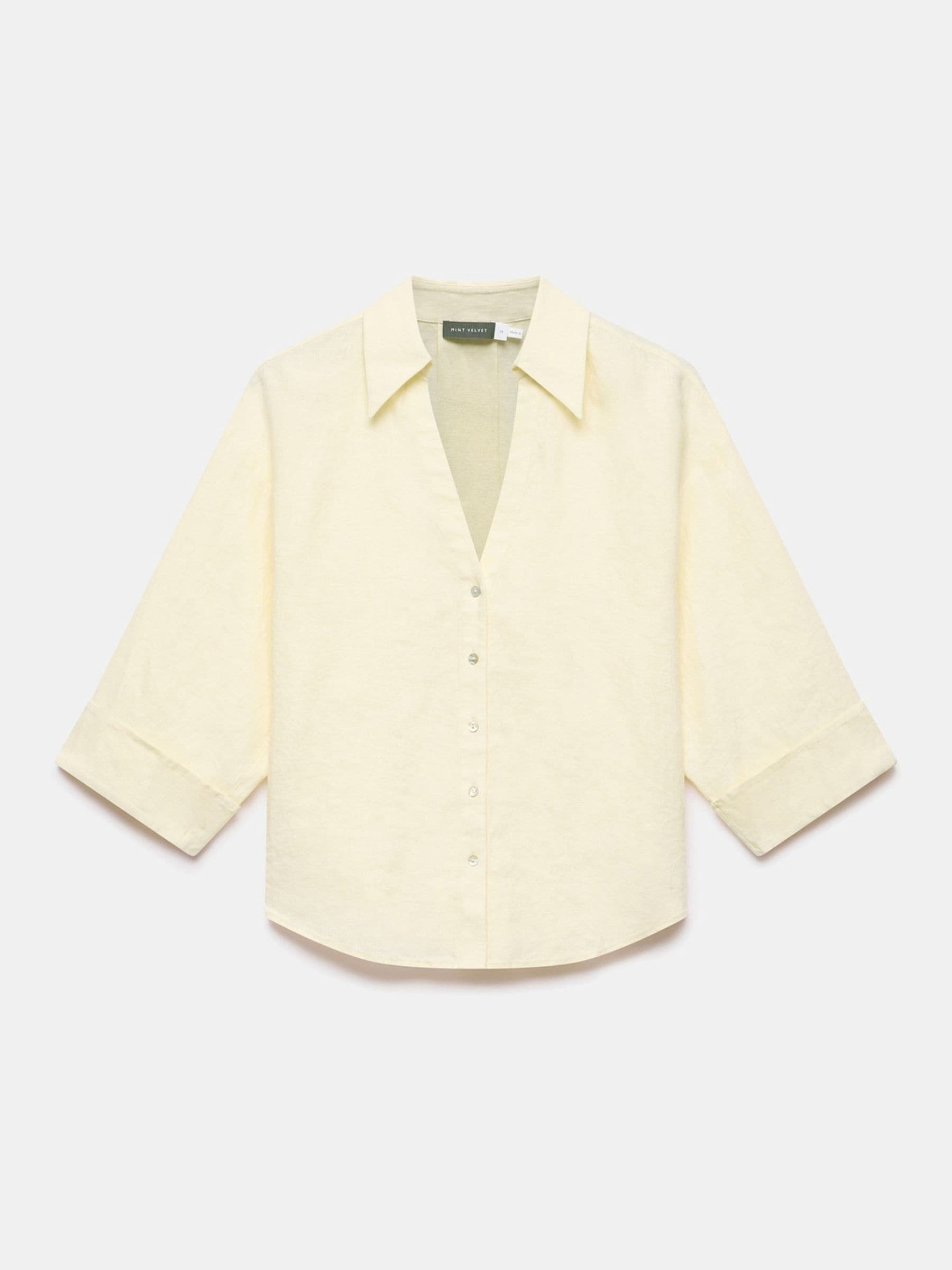 Buy Mint Velvet Yellow 100% Linen Shirt from Next Romania
