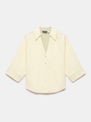 Mint Velvet Yellow 100% Linen Shirt - Image 7 of 8