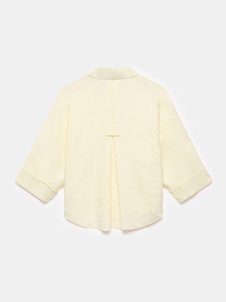 Mint Velvet Yellow 100% Linen Shirt - Image 8 of 8