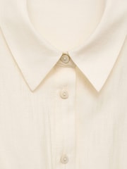 Mango Cream Short Sleeve Pleated Shirt - Image 6 of 6