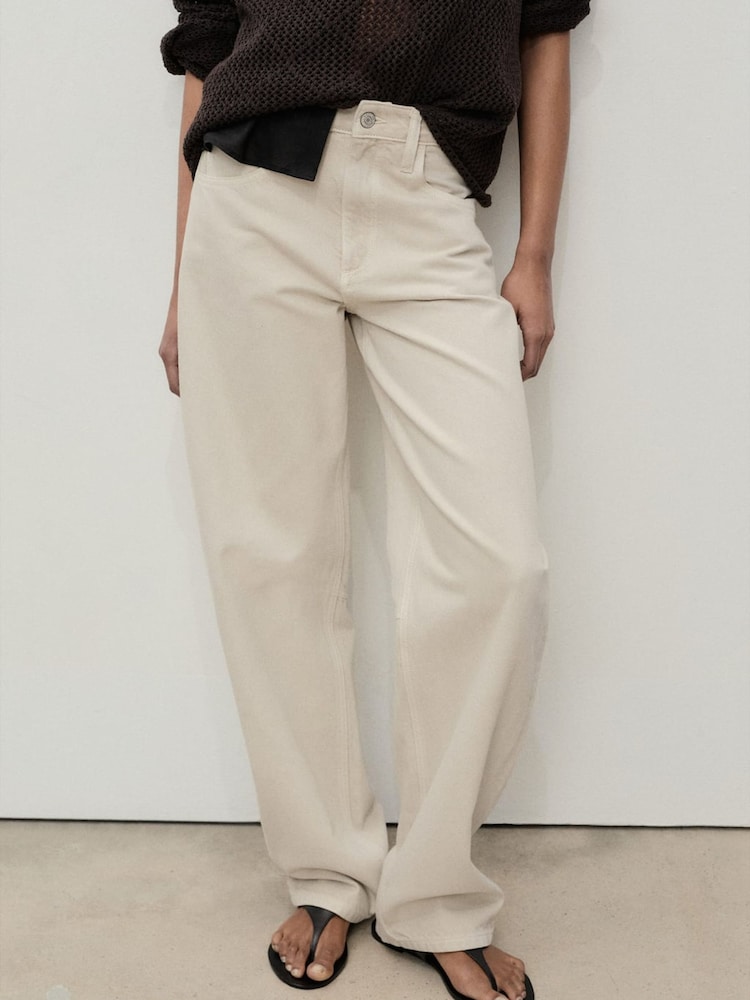 Mango Cream High Rise Balloon Jeans - Image 2 of 7 Mango Cream High Rise Balloon Jeans - Image 2 of 7