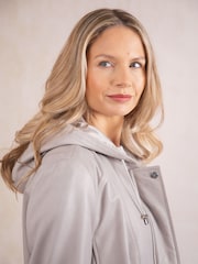 Lakeland Leather Grey Ambleside Hooded Leather Coat - Image 4 of 9
