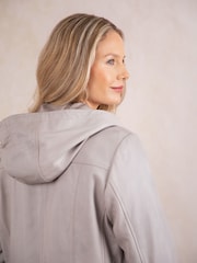Lakeland Leather Grey Ambleside Hooded Leather Coat - Image 5 of 9