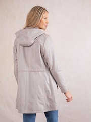 Lakeland Leather Grey Ambleside Hooded Leather Coat - Image 6 of 9