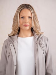 Lakeland Leather Grey Ambleside Hooded Leather Coat - Image 8 of 9
